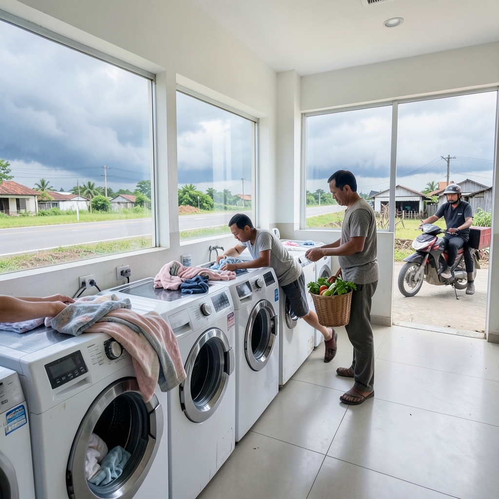 คู่มือเลือกทำเลร้านสะดวกซักในอำเภอเมืองเกษตรกรรม – ดึงลูกค้าครอบครัวและชุมชน