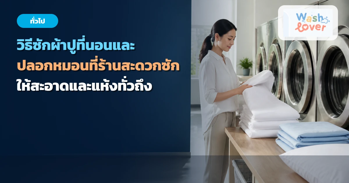 ภาพปก วิธีซักผ้าปูที่นอนและปลอกหมอนที่ร้านสะดวกซัก ให้สะอาดและแห้งทั่วถึง