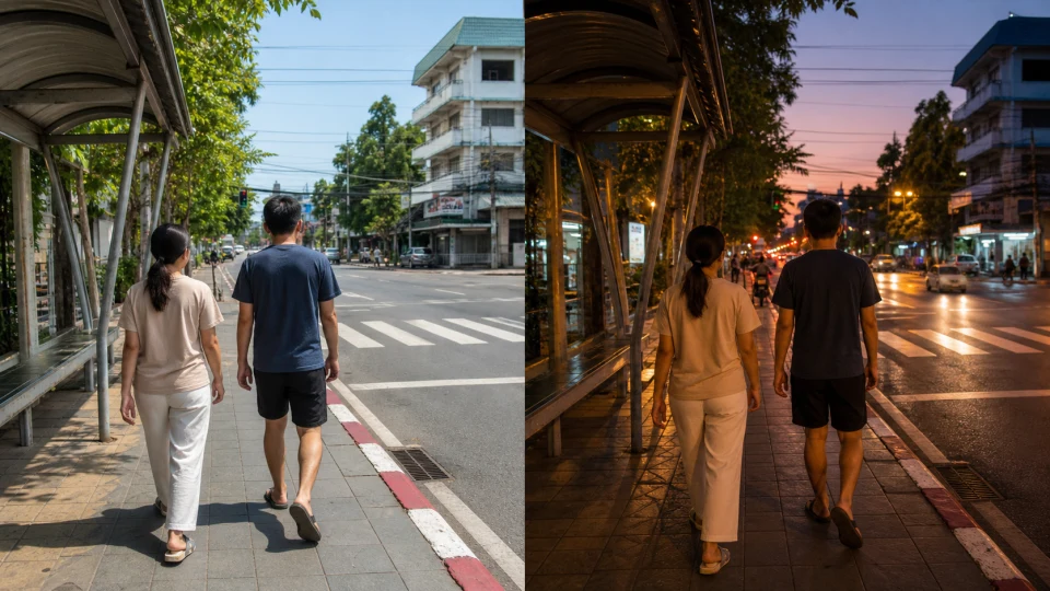 สำรวจทำเลร้านสะดวกซักกลางคืน: ดูทางเข้าออกและรถจอดจริง