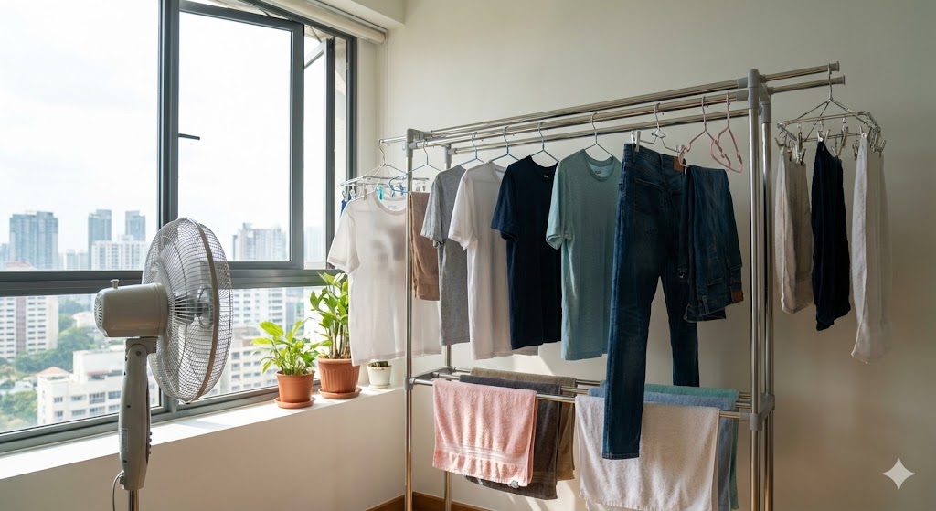 วิธีตากผ้าคอนโดให้แห้งไวไร้กลิ่นอับ