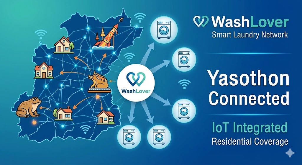เครือข่ายร้านสะดวกซักอัจฉริยะ WashLover ครอบคลุมแหล่งที่พักอาศัยในยโสธร