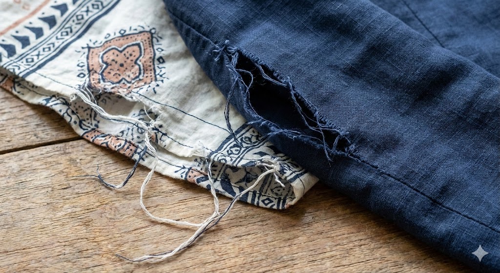 เสื้อผ้าแฟชั่นตะเข็บขาดจากการซักเครื่อง