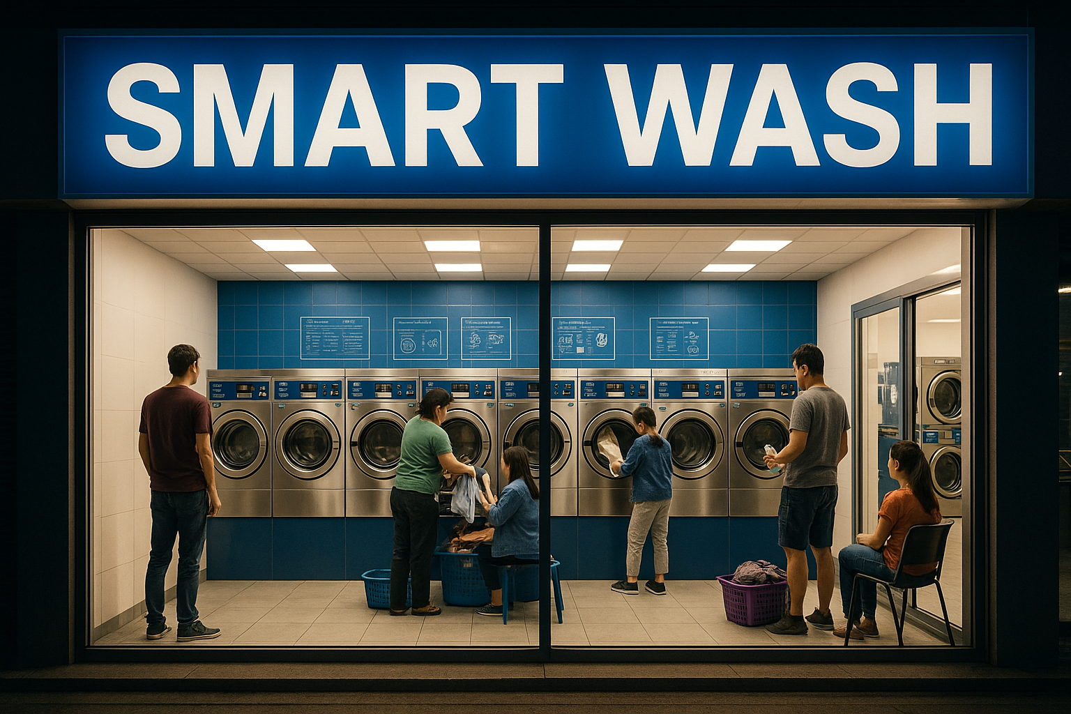 ร้านสะดวกซัก 24 ชั่วโมงในตัวเมืองพิจิตรที่มีลูกค้าใช้บริการ