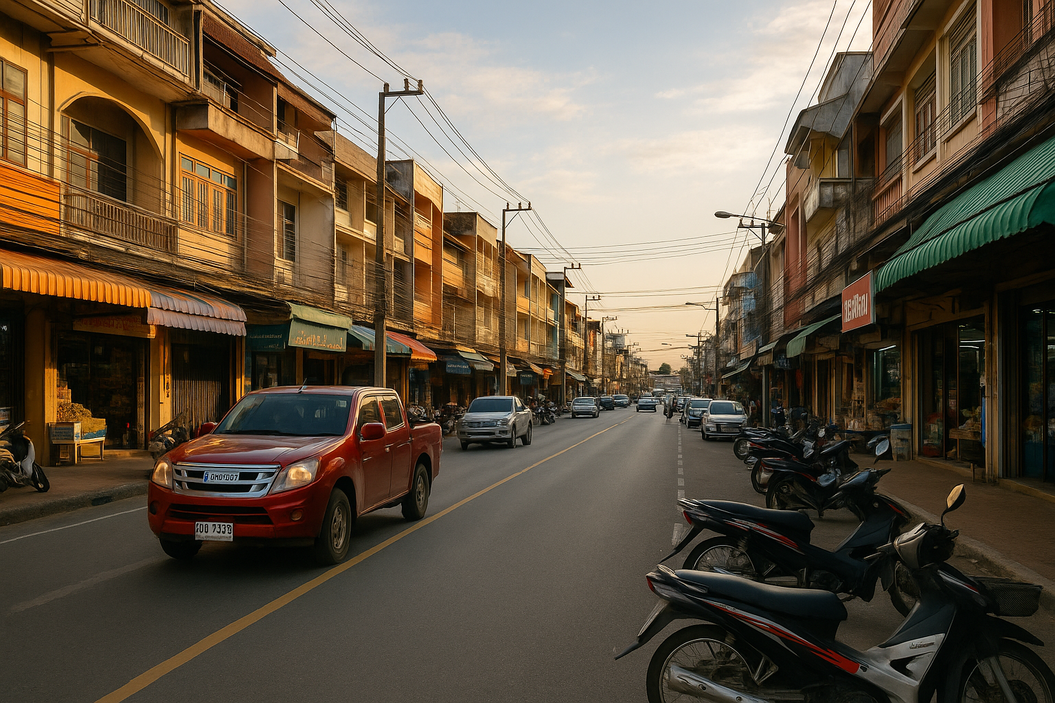 ย่านชุมชนหนาแน่นและตึกแถวในอำเภอหล่มสัก จังหวัดเพชรบูรณ์