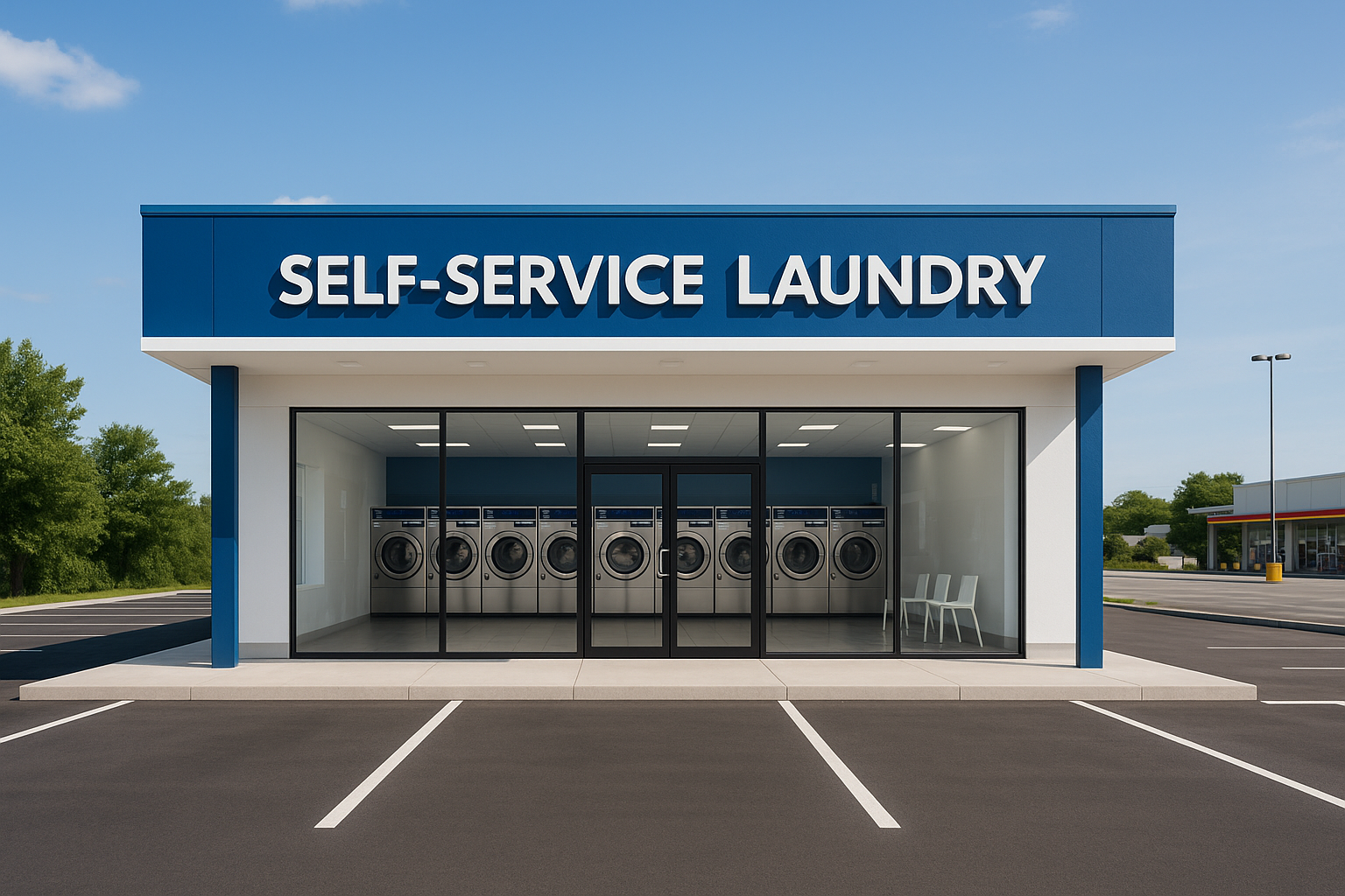 ร้านสะดวกซักในสถานีบริการน้ำมันหรือจุดพักรถ รองรับนักเดินทาง