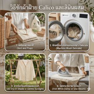 วิธีซักผ้าฝ้าย Calico และลินินผสม ฉบับมือโปร: ถนอมใยธรรมชาติให้สวยทน ไม่หด ไม่เสียทรง