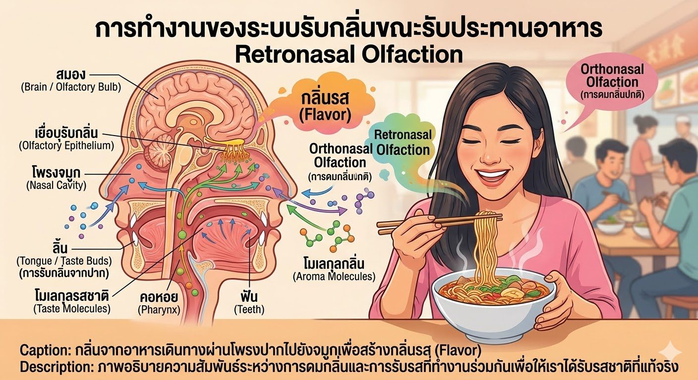 การทำงานของระบบรับกลิ่นขณะรับประทานอาหาร Retronasal Olfaction