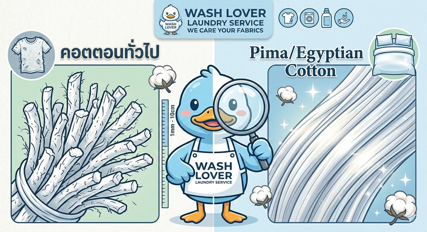ผ้า Cotton Pima และ Egyptian แตกต่างจากคอตตอนทั่วไปอย่างไร อธิบายโดย Wash Lover