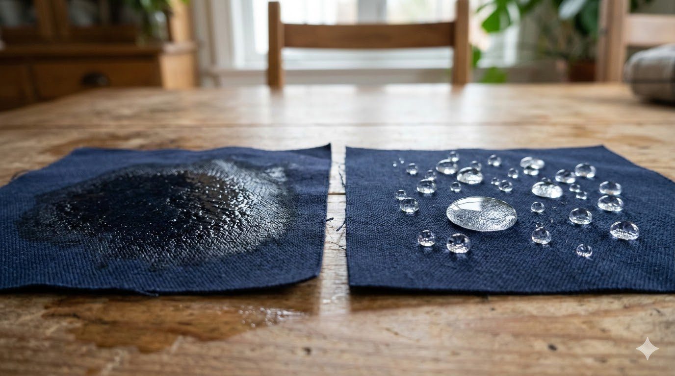 ผ้าสะท้อนน้ำ Water Repellent แบบใบบัว