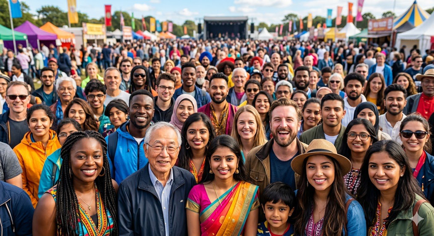 ภาพกลุ่มคนหลากหลายเชื้อชาติ สื่อถึงความสามารถของสมองมนุษย์ในการจดจำใบหน้าคนนับพัน