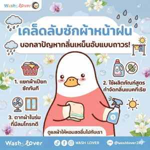 เคล็ดลับซักผ้าหน้าฝน บอกลาปัญหากลิ่นเหม็นอับแบบถาวร
